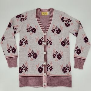 Beeline Fashions Sweater Size Small Cardigan USA Made Vintage Floral Granny